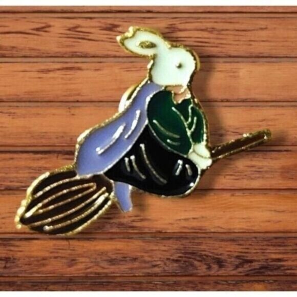 3/20 Bunny Broom Girl Pin - Picture 1 of 1